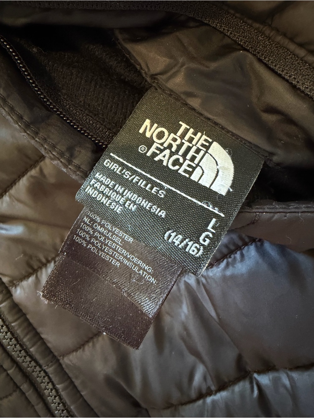 The North Face Girls L 14/16 Reversible Mossbud Swirl Puffer Fleece Jacket - Picture 8 of 12